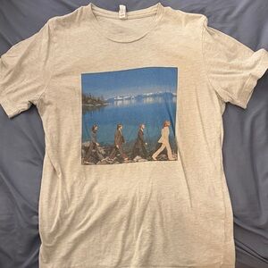 Vintage the Beatles custom Graphic Beige T-Shirt